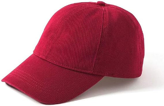 Cotton Adjustable Baseball Cap- Red