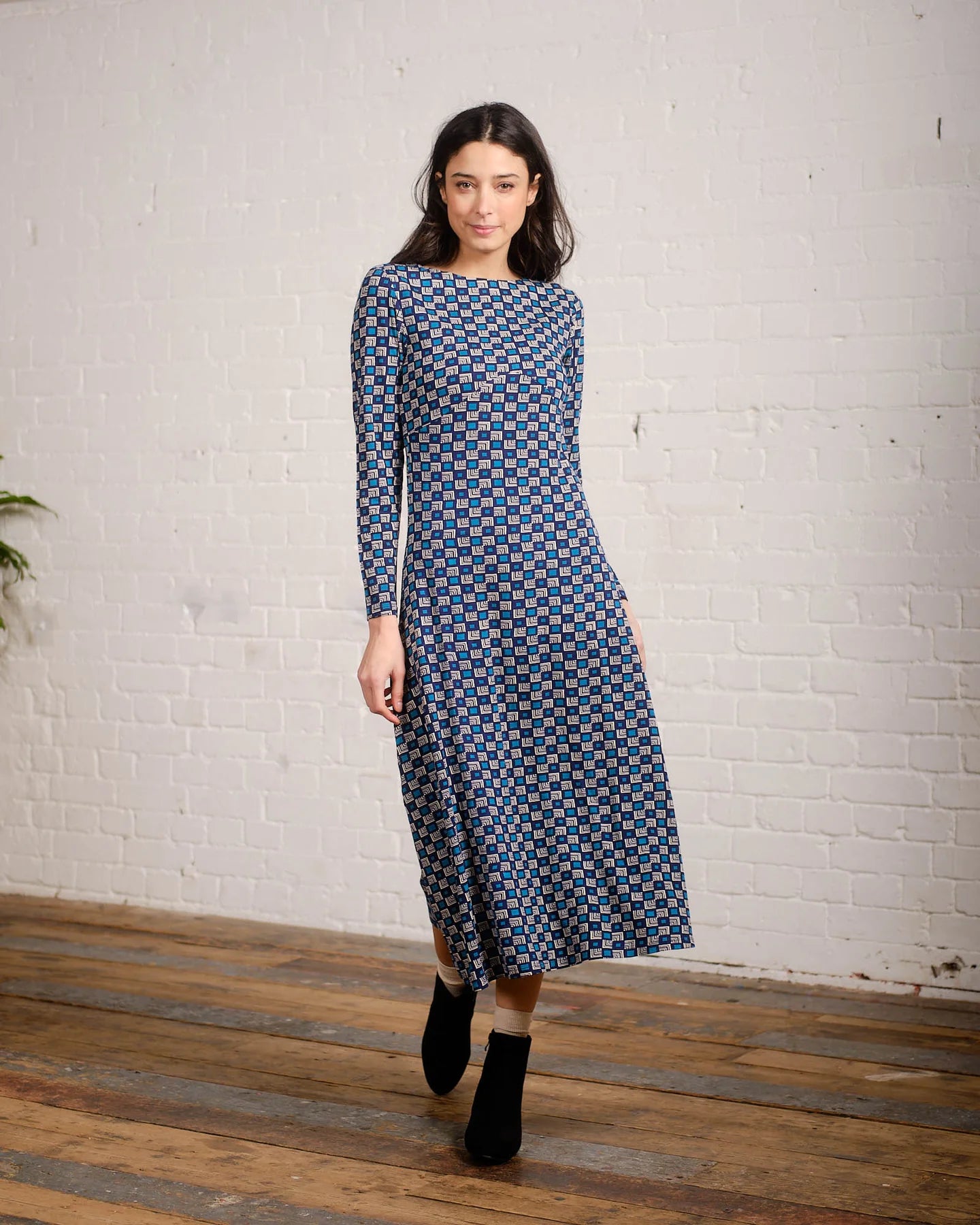 Ash Dress In Squares Print