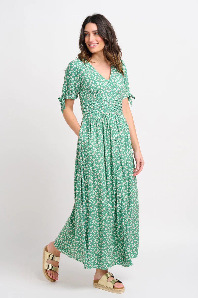 Spring Garden Pintuck Maxi Dress