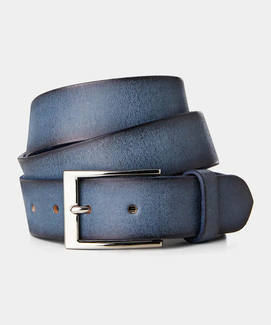 Blue Wash Men's Leather Belt