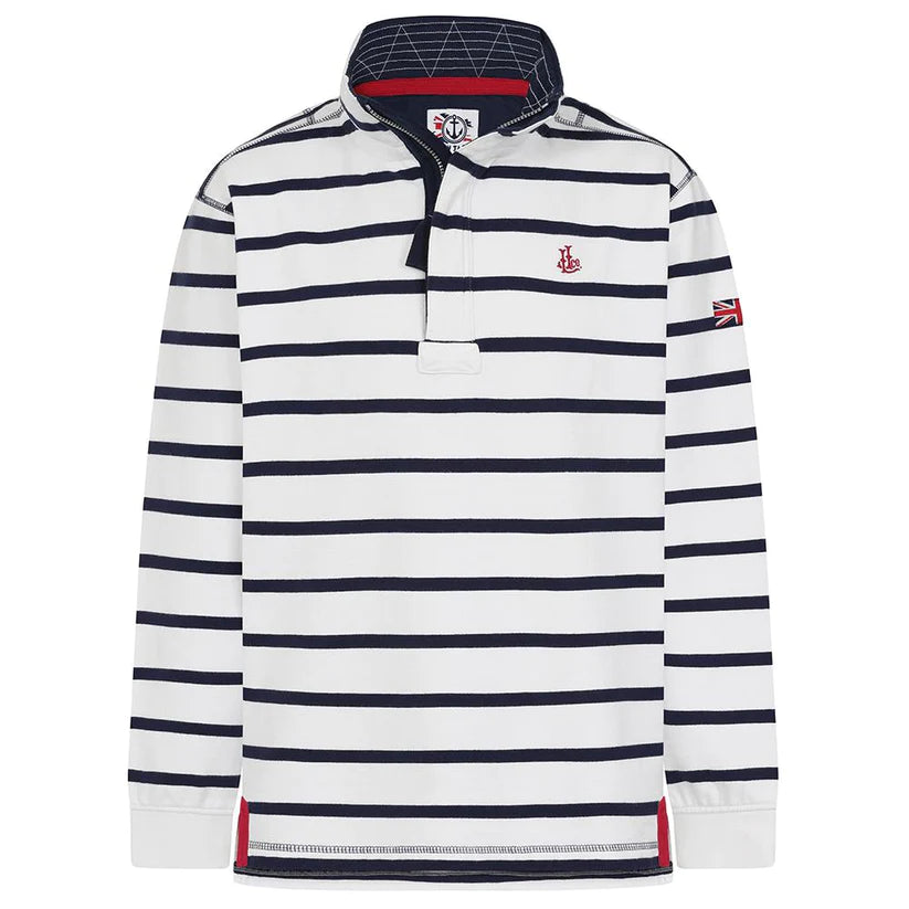 Men's Striped 1/4 Zip Sweatshirt - White