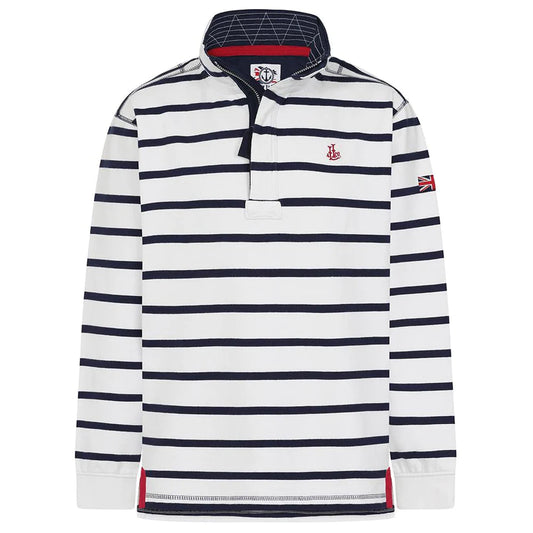 Men's Striped 1/4 Zip Sweatshirt - White