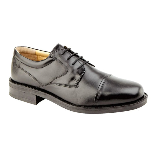 Roamers Capped Gibson Leather Shoe Black
