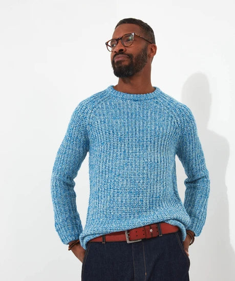 Blue knitted jumper mens best sale