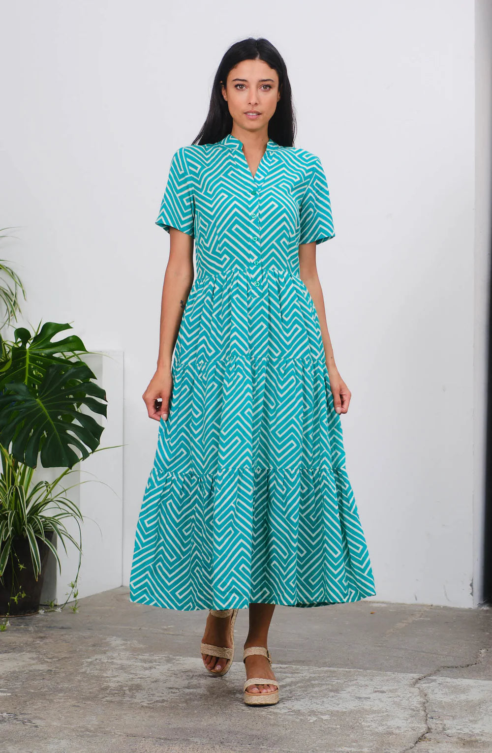 Maxi Dress In Zeds Green Print