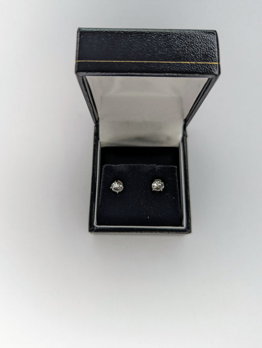Sterling Silver Medium Simulated Diamond Earrings