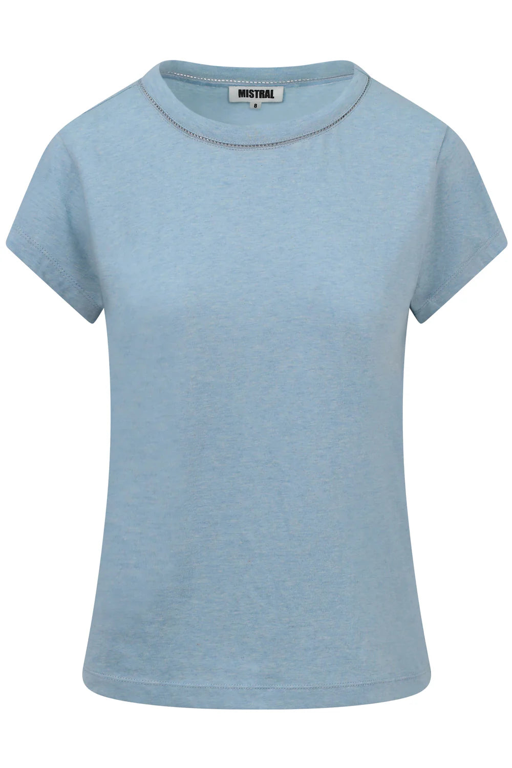 Short Sleeve Melange Jersey Tee in Blue Marl