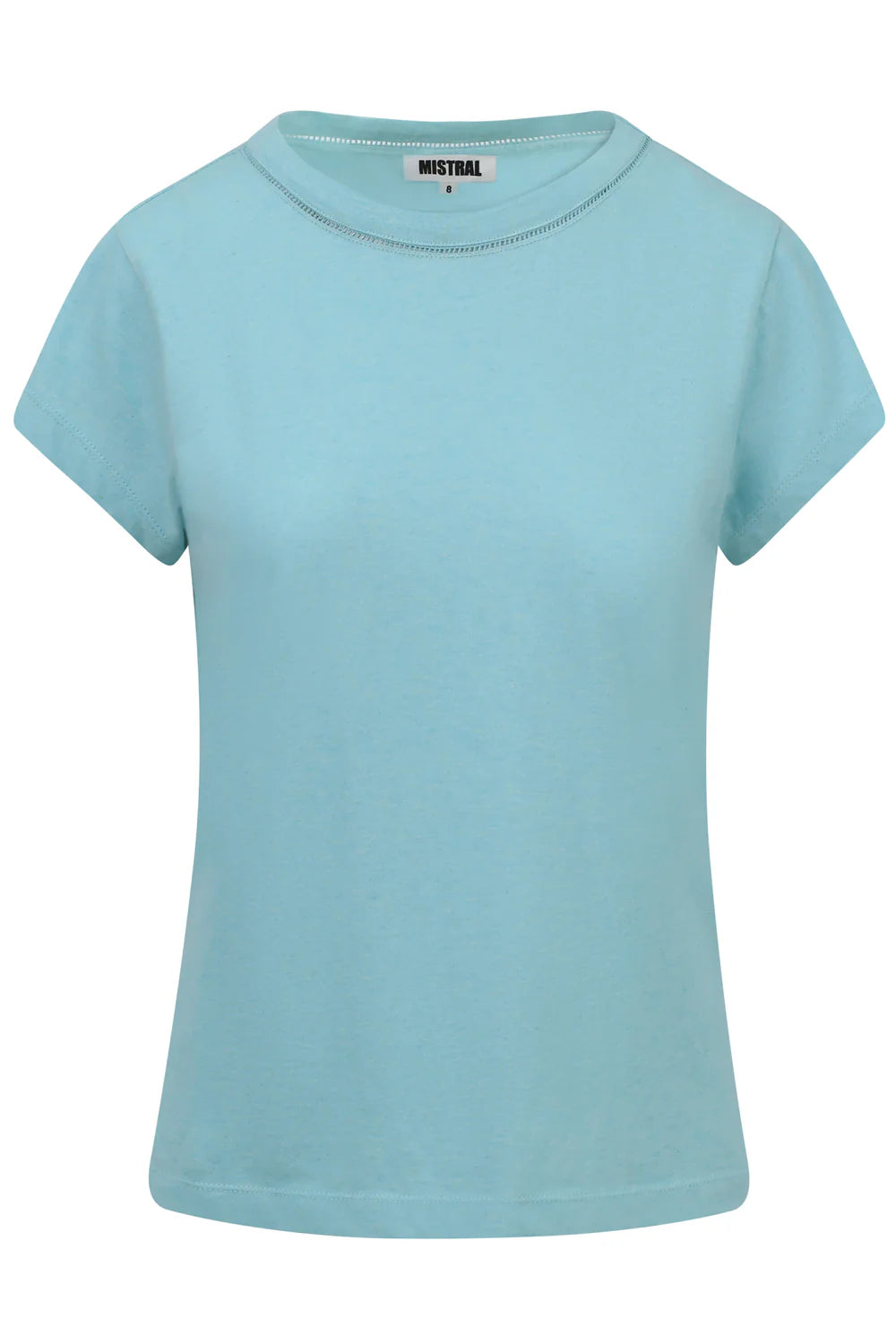 Short Sleeve Melange Jersey Tee in Soft Blue Marl