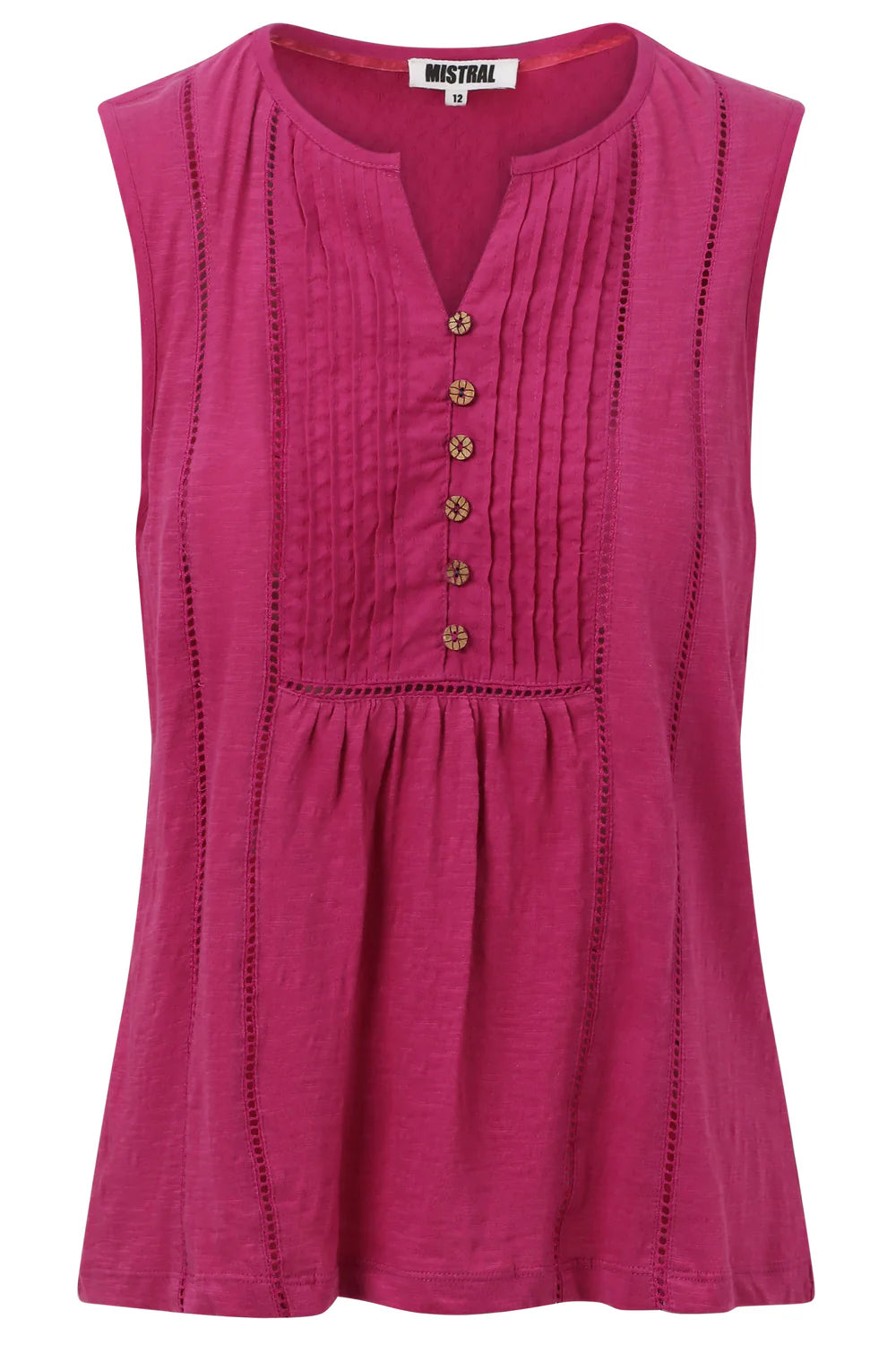 Sleeveless Pintuck Vest In Cactus Flower