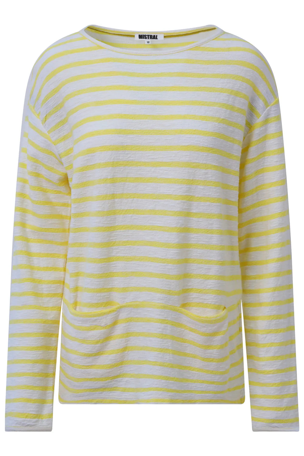 Stripe 2 Pocket Slash Neck Tee in Empire Yellow