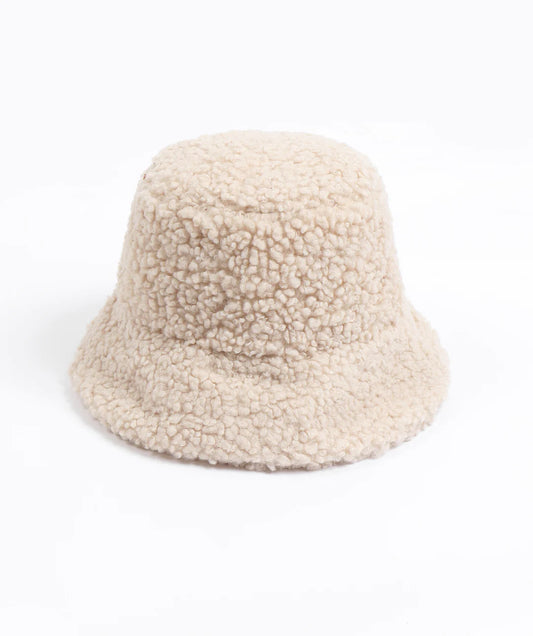 Faux Shearling Hat - Cream