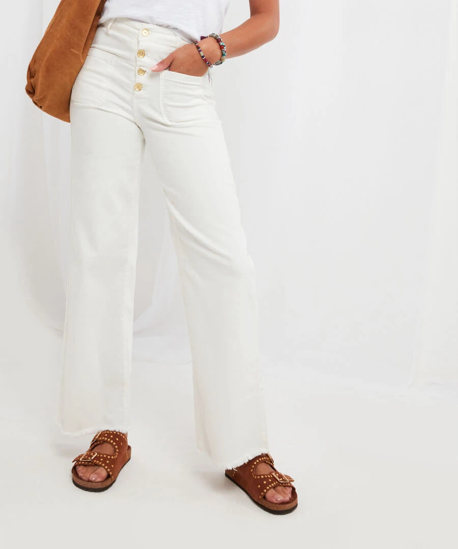 White Pippa Wide Leg Jeans