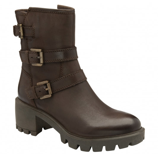 Brown Leather Nell Zip-Up Mid-Calf Boots