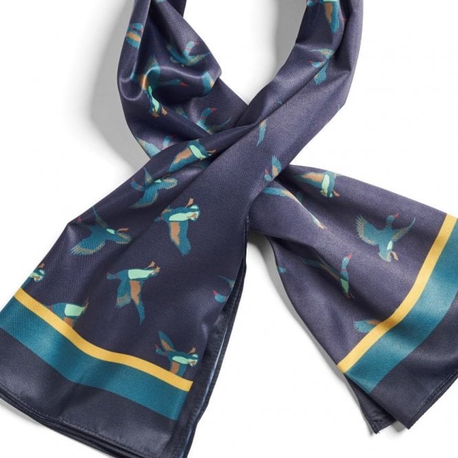 Flying Ducks Print Scarf - Navy