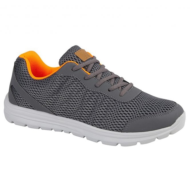 Hyde Park Grey/Orange Textile Lace Up Trainers