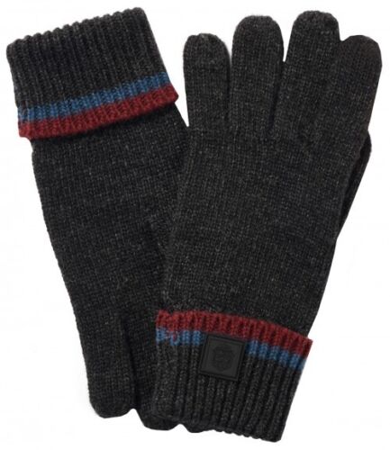 Millinery Mens Touchscreen Knitted Wool Gloves- Charcoal