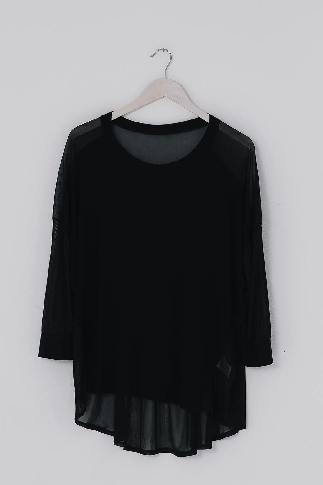 Shirty Chiffon Back Top Black